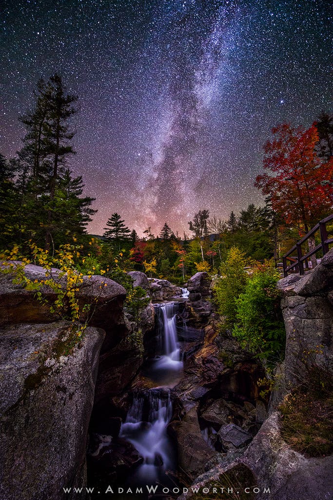 Milky Way Over Waterfall